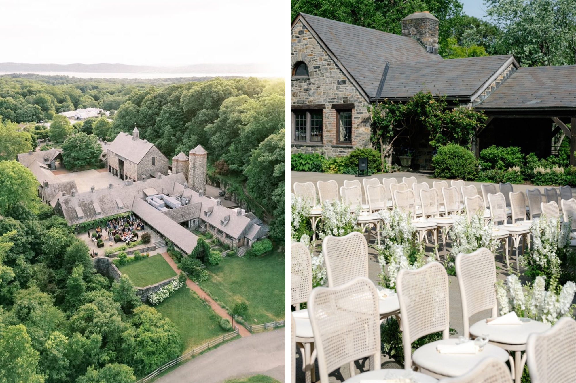 Blue hills and stone barns wedding venue