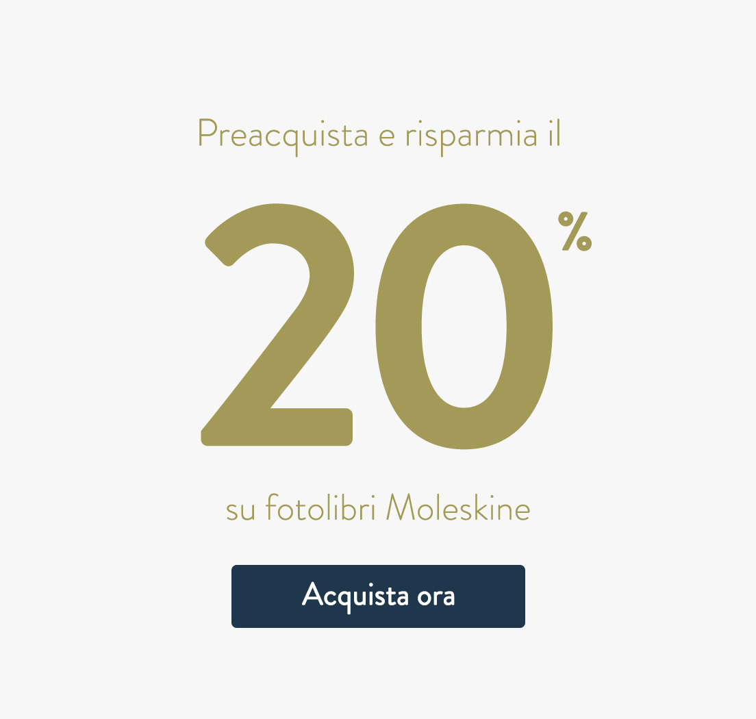 Risparmia il 20% su fotolibri Moleskine.
