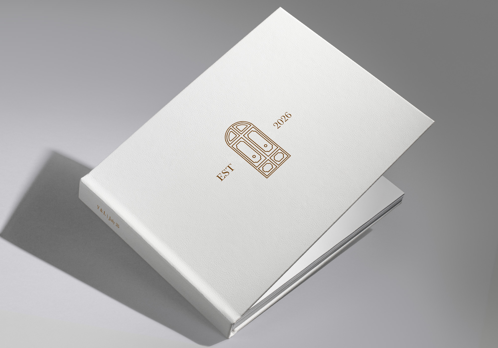 White Vegan Leather premium photo book