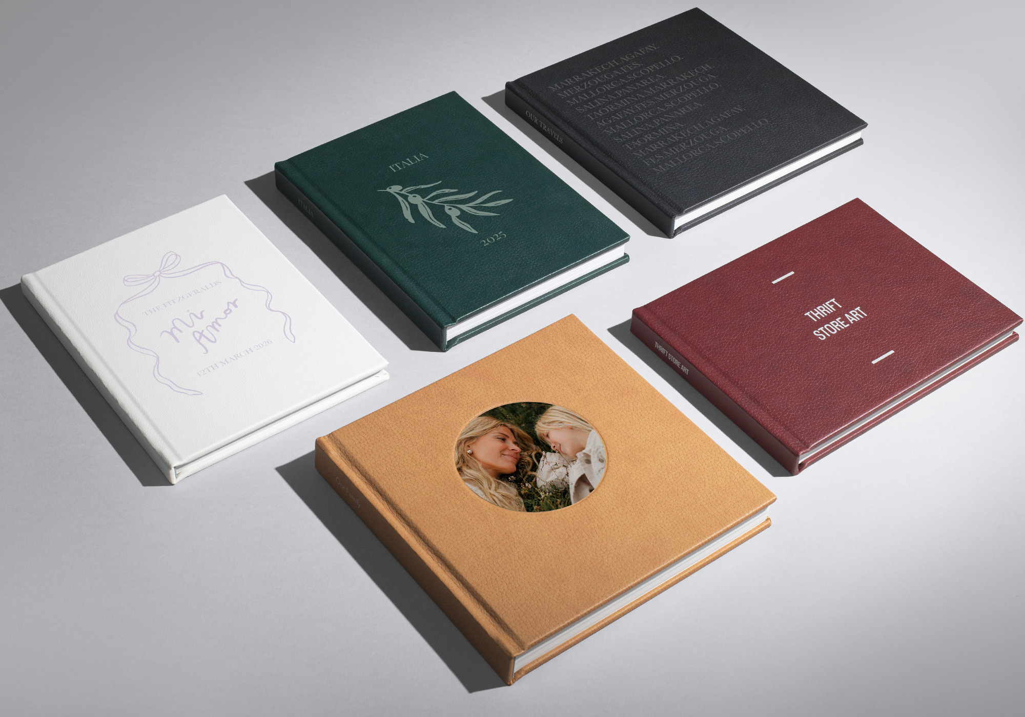 Layflat of vegan leather premium photo books
