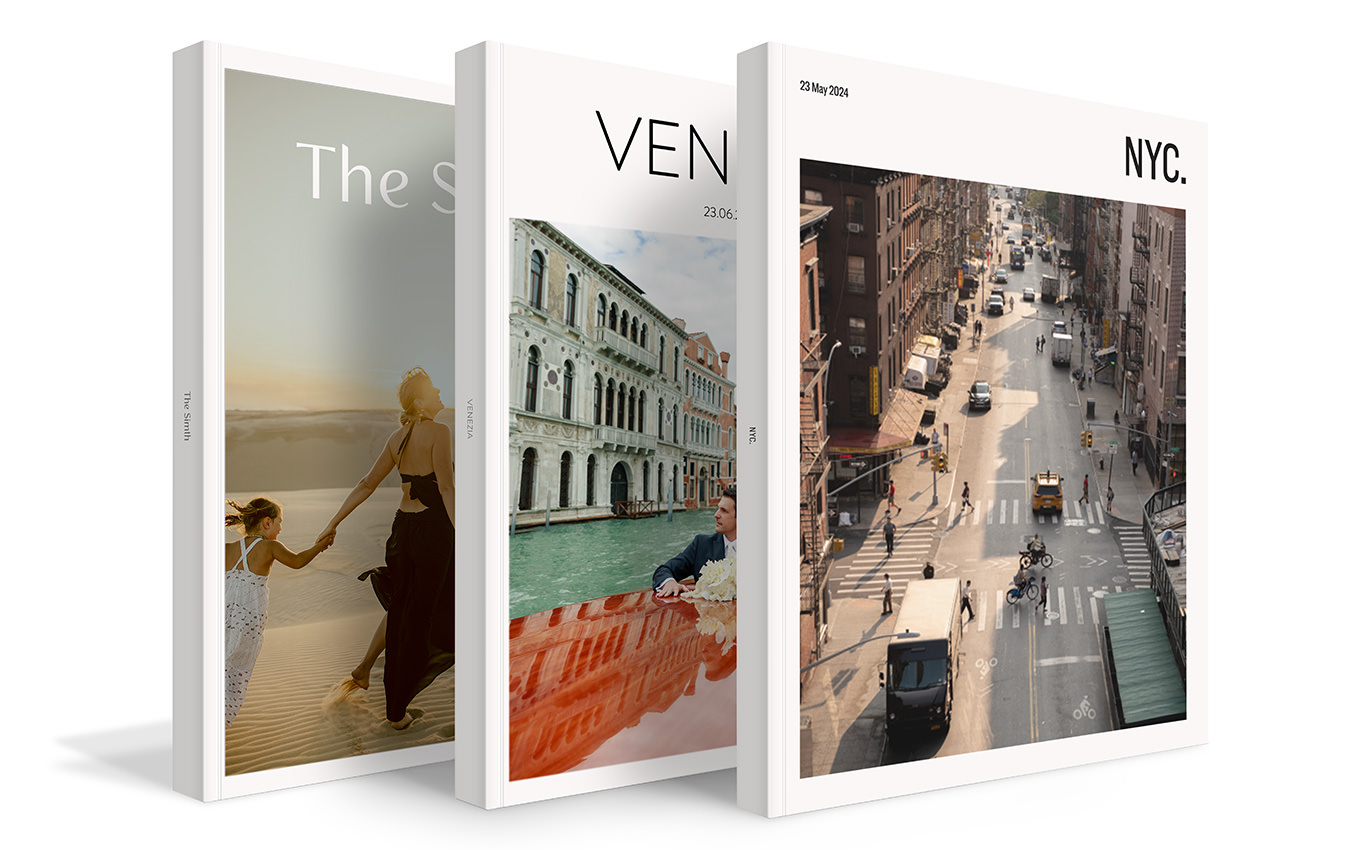 Tres magazines alineadas juntas
