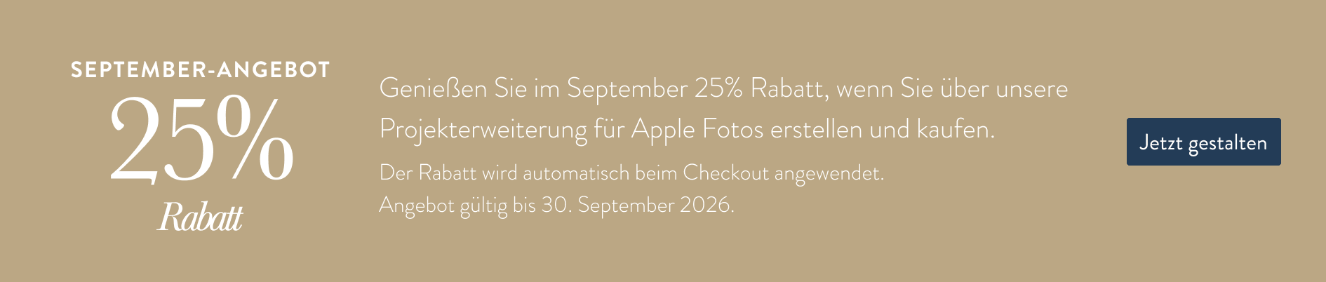 Sparen Sie 25% mit der Apple-Erweiterung