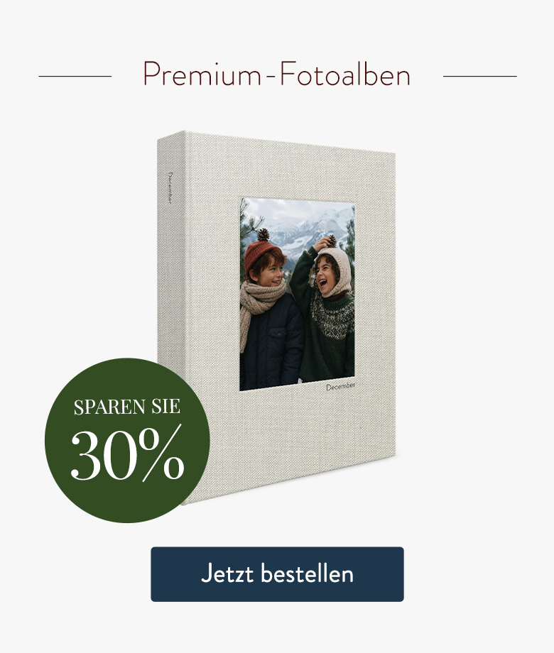 Sparen Sie 30% auf Premium-Fotoalben.