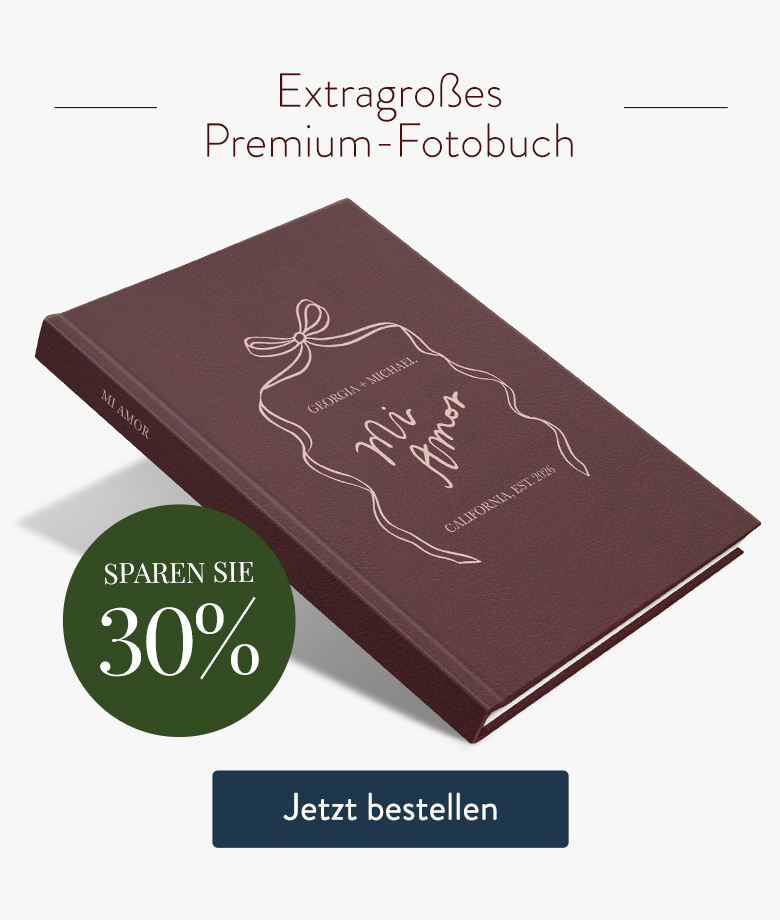 Sparen Sie 30% auf das extragroße Lederalbum.