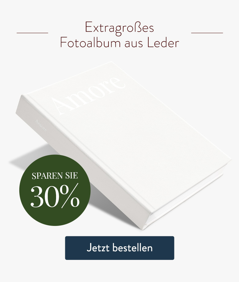 Sparen Sie 30% auf XL Premium-Fotoalben aus Leder.